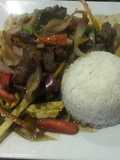 Lomo saltado flameado