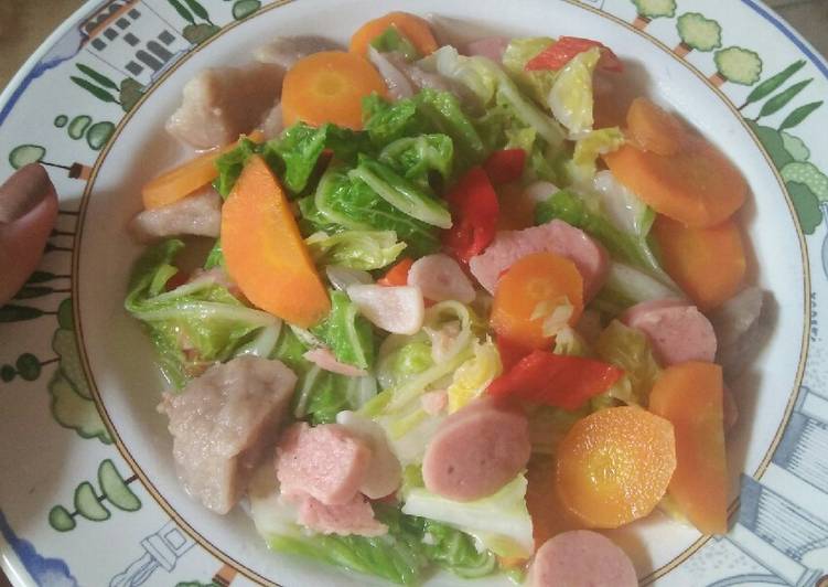 Anti Ribet, Memasak Tumis Wortel Sawi Putih Baso dan Sosis Murah