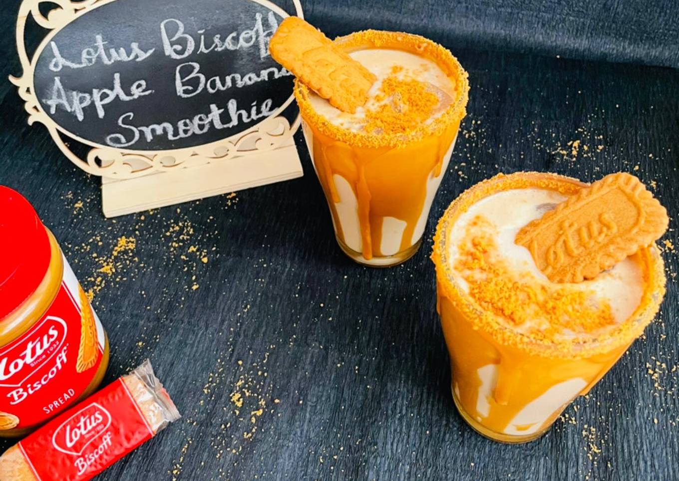 Lotus Biscoff Apple Banana Smoothie