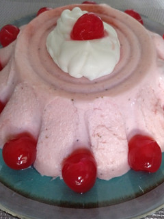 Una foto de Bavaresa de fresas
