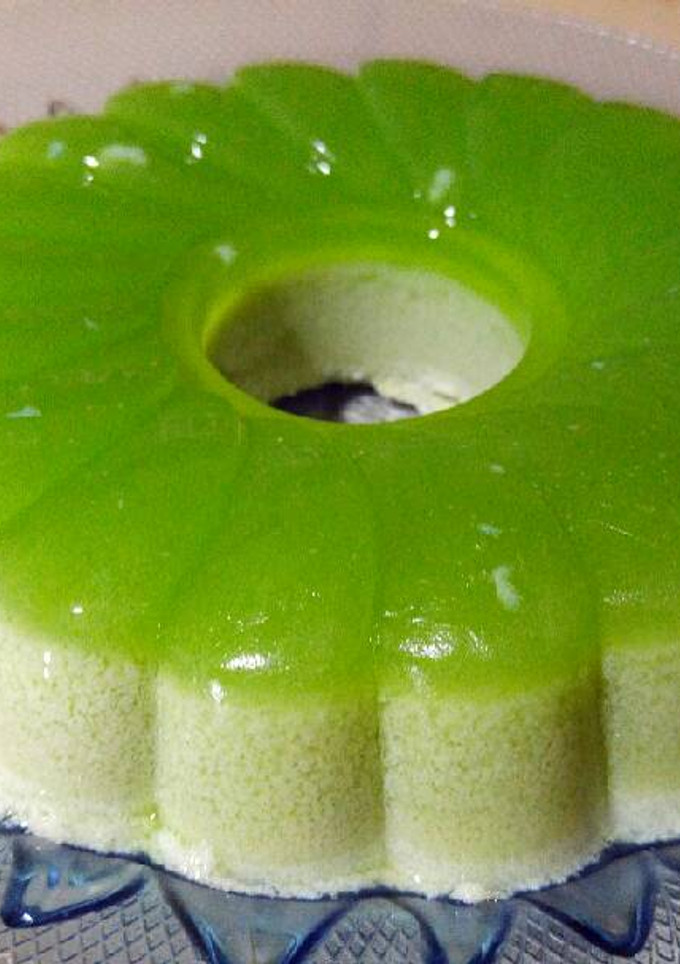 Foto resep Puding busa matcha latte 3 lapis