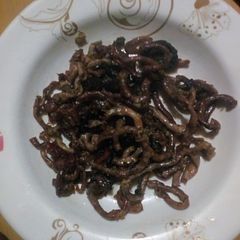 A picture of Fried chicken intestine.