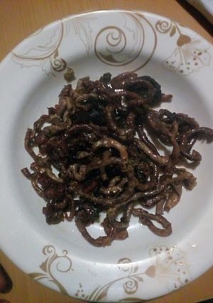 A picture of Fried chicken intestine.