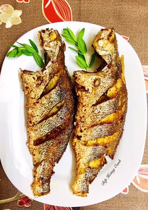 Hình của món Cá Đù Muối Chiên.