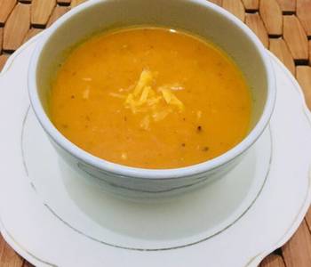 Popular Cuisine Tomato soup in cheddar cheese Delicious