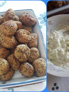 Foto di Polpette di quinoa in friggitrice ad aria con salsa tzazichi