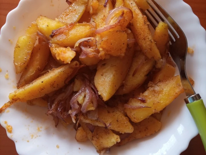 Easy Way Make Savory Fried Potatoes Wedges which Delicious