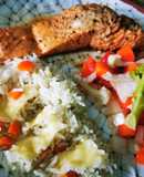 Salmón a las finas hierbas y miel