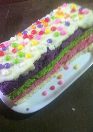 Foto resep Rainbow cake kukus ku 