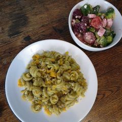 A picture of Pasta con zucca e salsiccia.