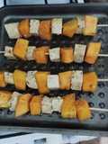 Brochetas de Calabaza y Queso Tofu (menú vegano)
