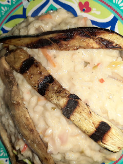 Una foto de Risotto de Champiñones y berenjenas grilladas (Opción vegana 🐱👤)