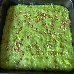 A picture of Dudhi badam halwa(bottle gourd and almond halwa).