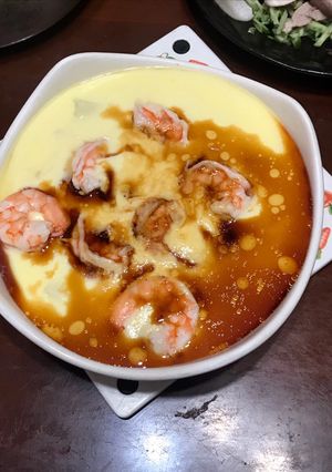 鮮蝦豆腐蒸蛋（電鍋版） 的食譜成品照片