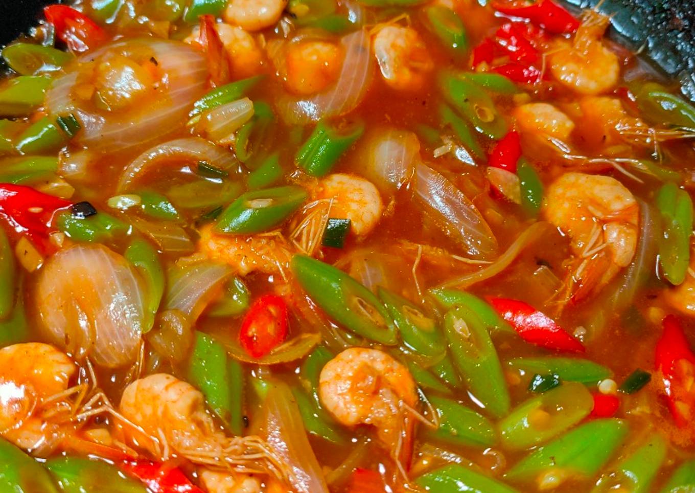 Udang Buncis Asam Manis
