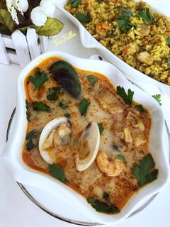 صورة لوصفة شوربة سي فود بالطماطم 🐟🍅