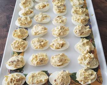 Ultimate Making Recipe Brads bacon and smoked cheddar deviled eggs Savory Delicious