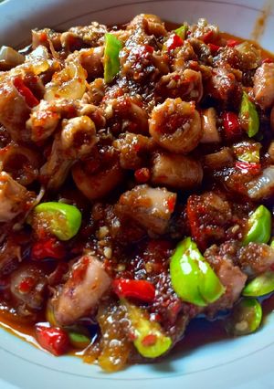 Foto resep Sambal Cumi Asin Pete