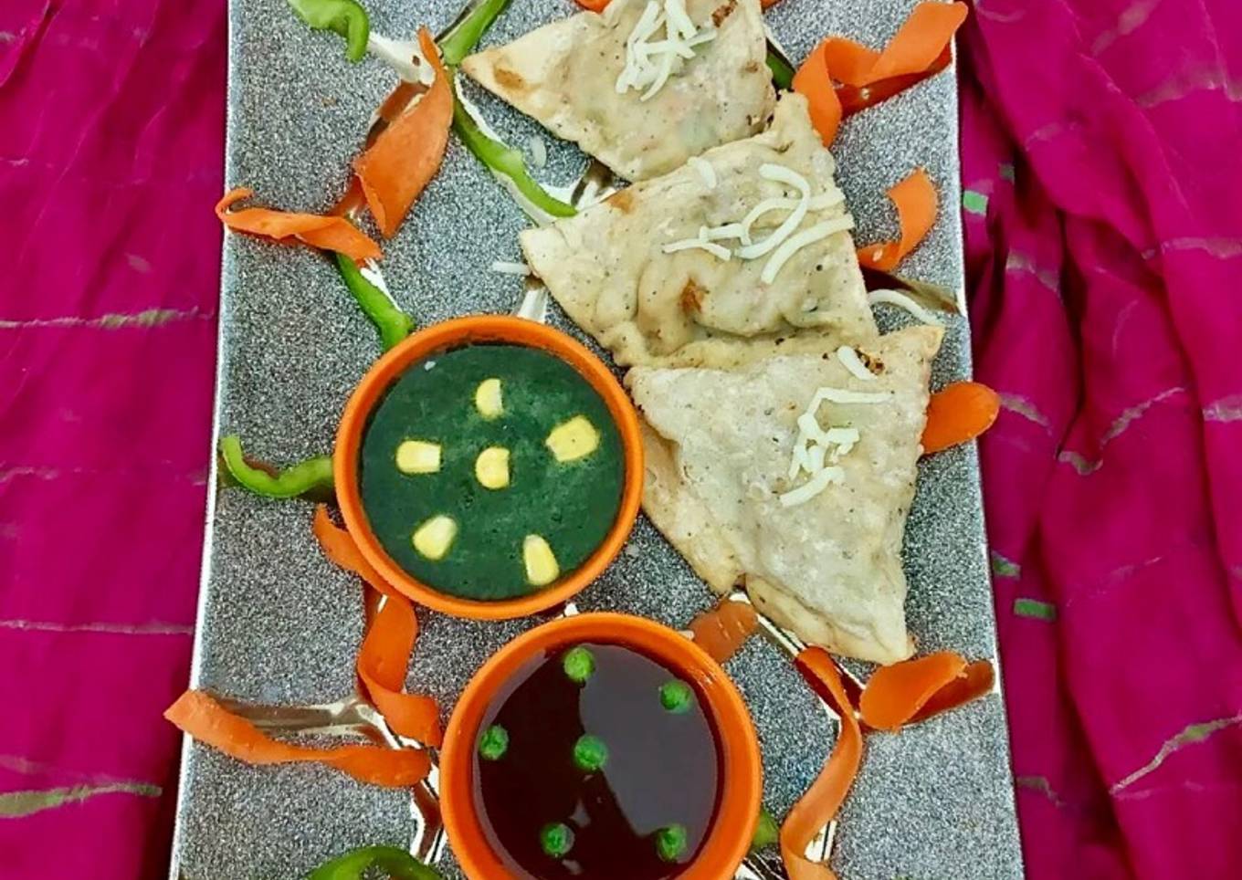 Papad Chinese cheese Samosa