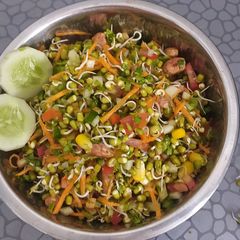 Sprouted green moong Salad A picture of Sprouted green moong Salad.