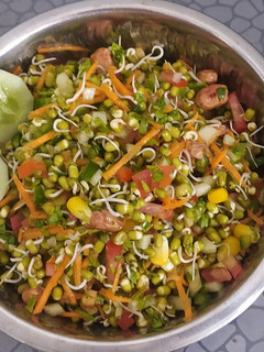 A picture of Sprouted green moong Salad.