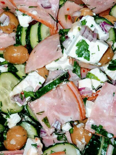 A picture of Russian inspired Greece salad.