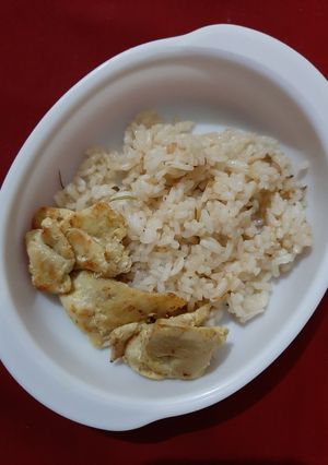 Foto resep #MPASI : NASI GURIH DAUN JERUK & AYAM PAN SEARED