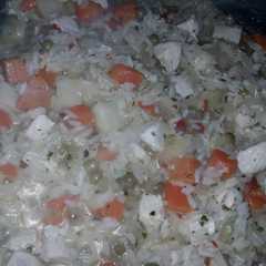 Una foto de Risotto de arroz con pollo fácil y rápido