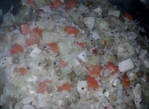 Una foto de Risotto de arroz con pollo fácil y rápido