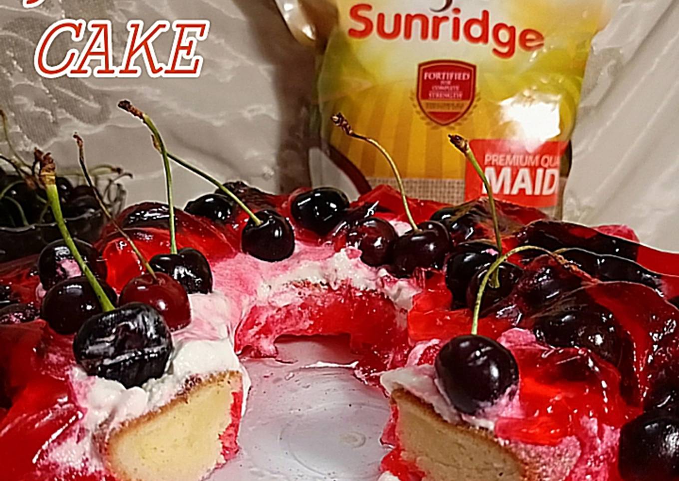 Cherry jello cakeðŸ˜‹