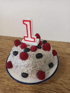 Una foto de Smash cake, primera tarta de cumpleaños (BLW)