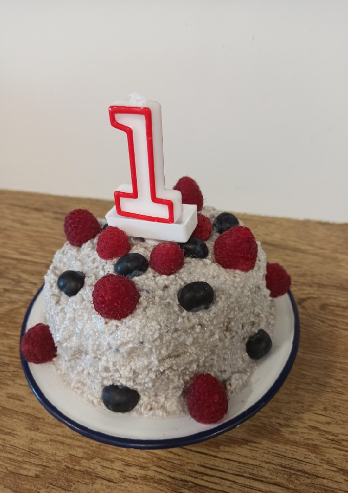 Una foto de Smash cake, primera tarta de cumpleaños (BLW)