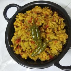 A picture of Red Lentil (Masoor Dal) Khichadi.