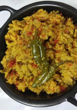 A picture of Red Lentil (Masoor Dal) Khichadi.