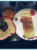 Masala Dosa with coconut chutney & sambhar