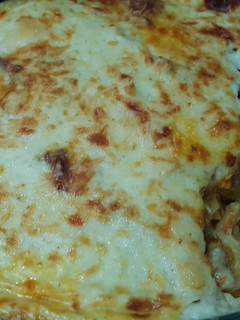A picture of Baked bacimal macaroni.