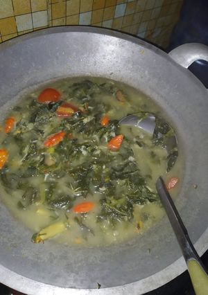Foto resep Sayur Daun Singkong Teri Kuah Santan
