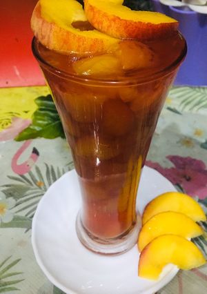صورة لوصفة احلي كمبوت خوخ