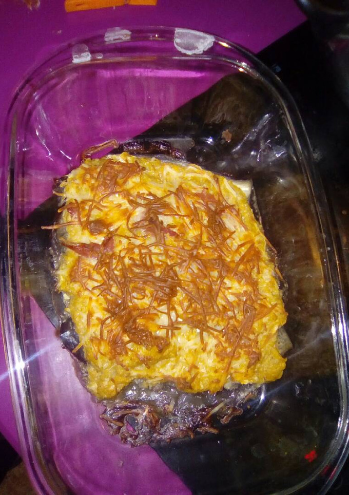 Una foto de Berenjenas rellenas de boniato-batata