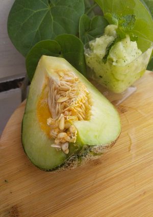 A picture of Frozen dessert Muskmelons sorbet.