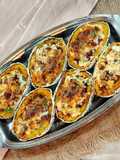 🥔🧀Papas rellenas con carne y vegetales, gratinadas con queso 🧀🥔