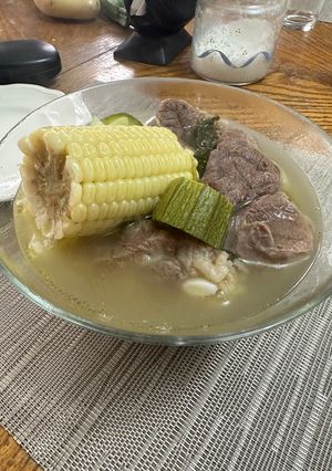 A picture of Sonoran-Style Beef Soup (Caldo de Res).