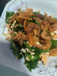 รูปของ ผัดเหลียงผัดไข่กุ้งเสียบ
