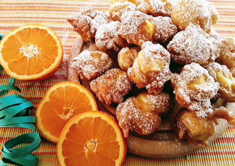 Frittelle con crema all'arancia