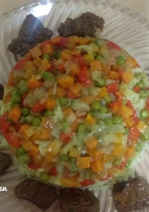 صورة لوصفة الرز بالخضار والكاري