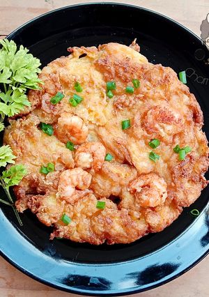 รูปของ ไข่เจียวนมสดกุ้ง นุ่มฟูกรอบ