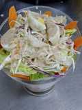 Salad with sasame dressing sauce