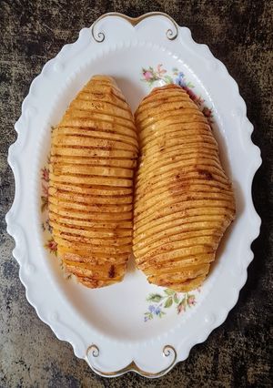 Una foto de Papa estilo Hasselback 🥔 o papas acordeón 🥔