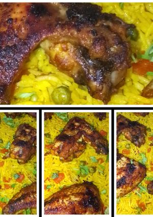 صورة لوصفة أرز 🍚في الفرن بأجنحة الدجاج 🐔