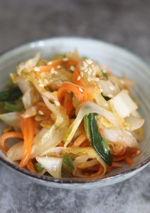 A picture of Auntie Eiko’s inspired kimchi 🌶🥬.